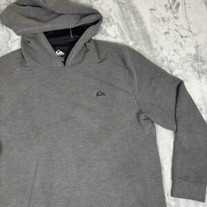 Quicksilver Hoodie Mens XL Textured Pullover Sweater Grey Dryflight Stretch